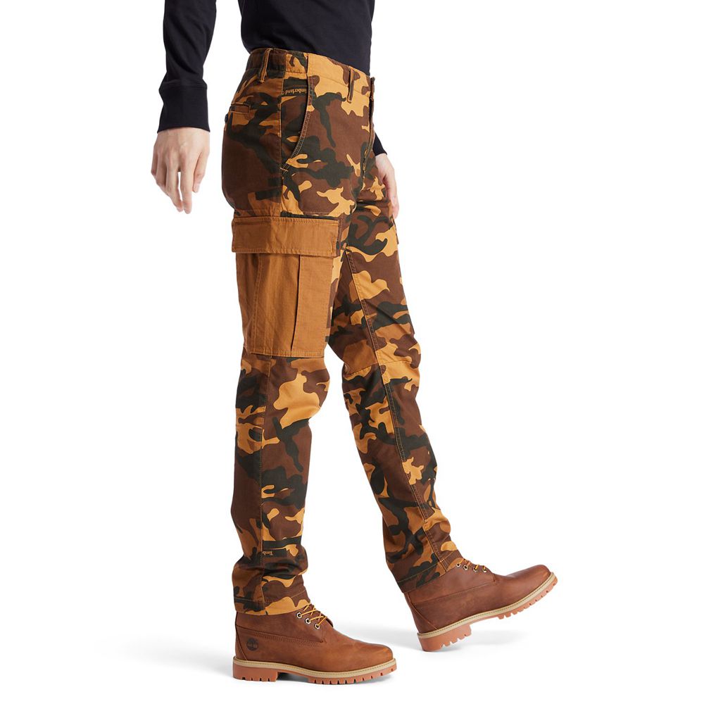 Pantalones Timberland Hombre Lovell Lake Slim Tapered Camo Cargo Marrones - Chile MCU-314295